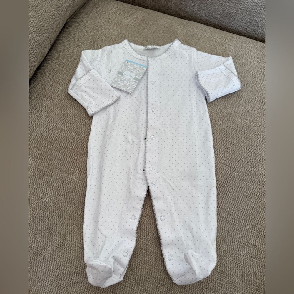 Kissy Kissy White Polka Dot Baby Onesie